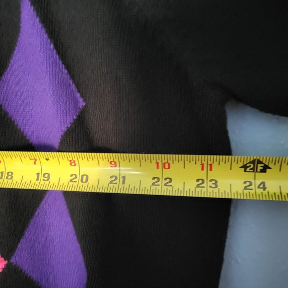 Sag Harbor Womans Black Pink Purple Harlequin Graphic Pullover Short Sleeve Shir - Picture 6 of 12